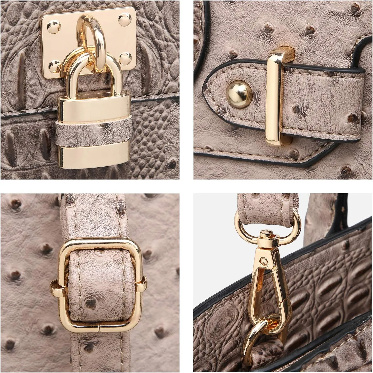 Dasein Women Handbags and Purses Ladies Shoulder Bag Top Handle Satchel Tote Work Bag with Matching Clutch