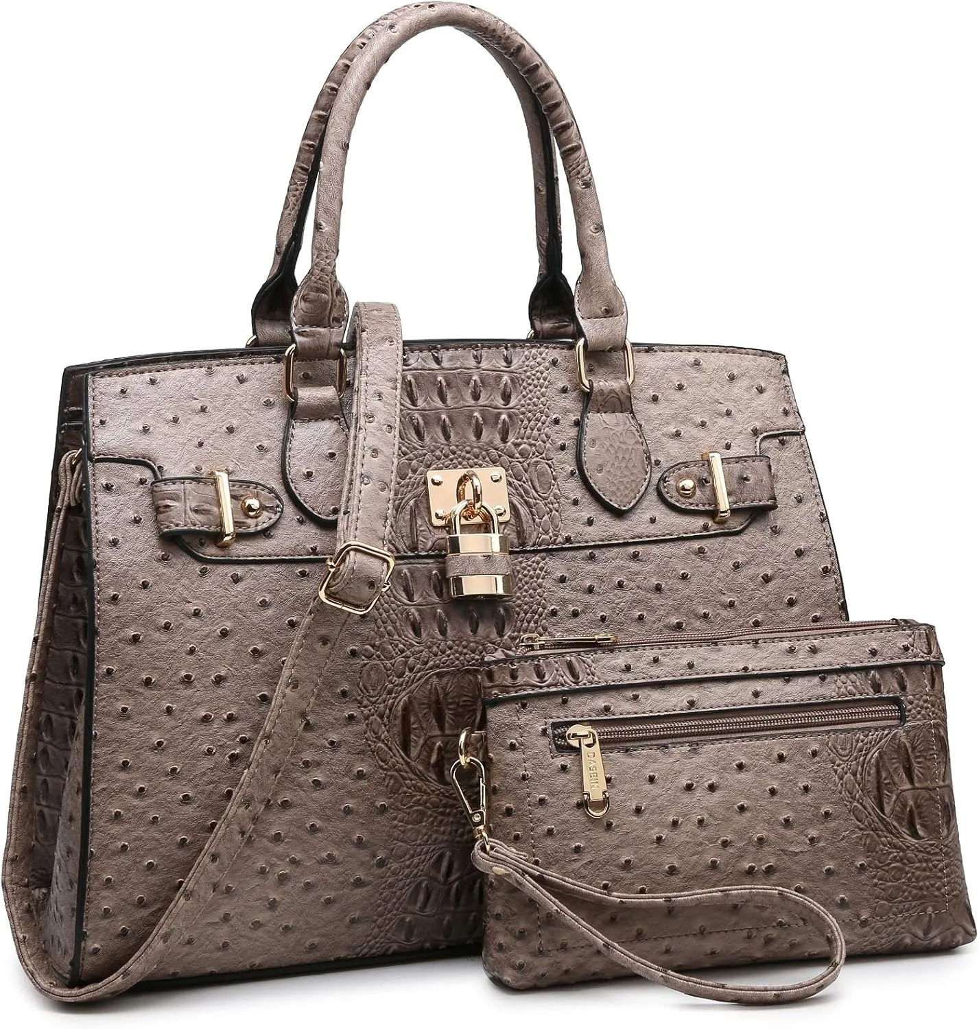Dasein Women Handbags and Purses Ladies Shoulder Bag Top Handle Satchel Tote Work Bag with Matching Clutch