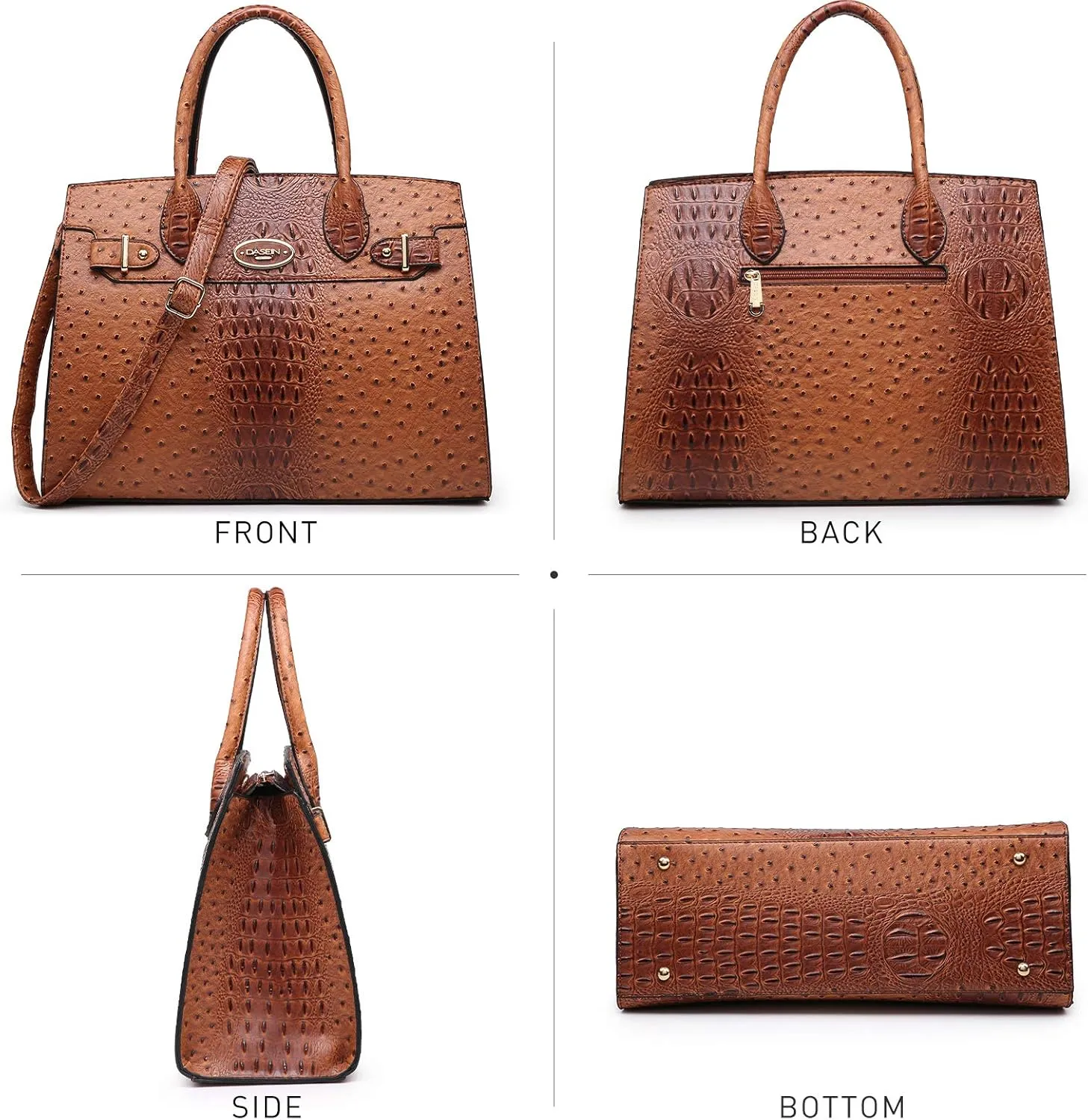 Dasein Women Handbags and Purses Ladies Shoulder Bag Top Handle Satchel Tote Work Bag with Matching Clutch