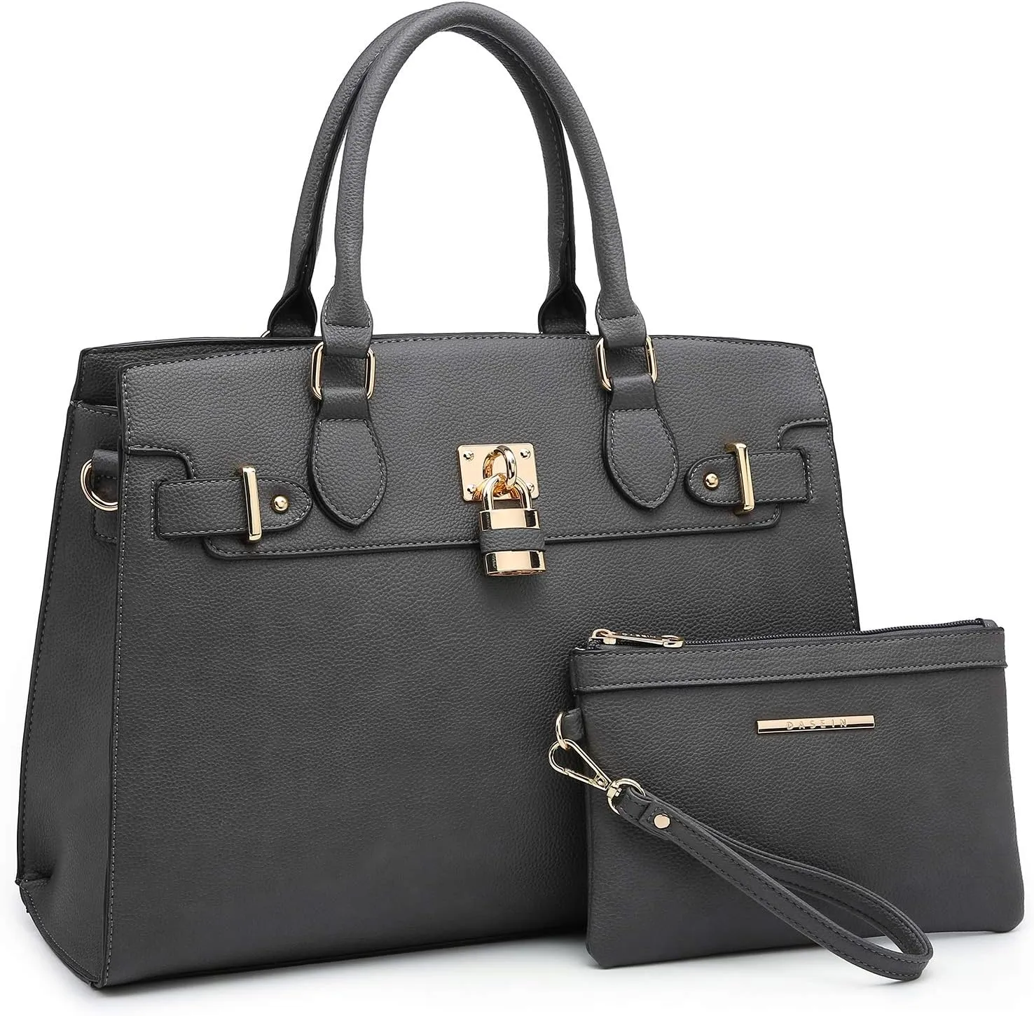 Dasein Women Handbags and Purses Ladies Shoulder Bag Top Handle Satchel Tote Work Bag with Matching Clutch
