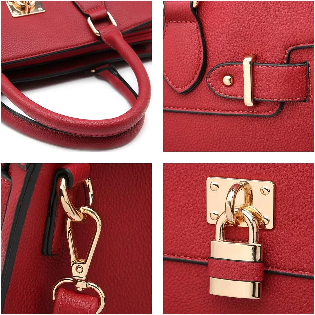 Dasein Women Handbags and Purses Ladies Shoulder Bag Top Handle Satchel Tote Work Bag with Matching Clutch