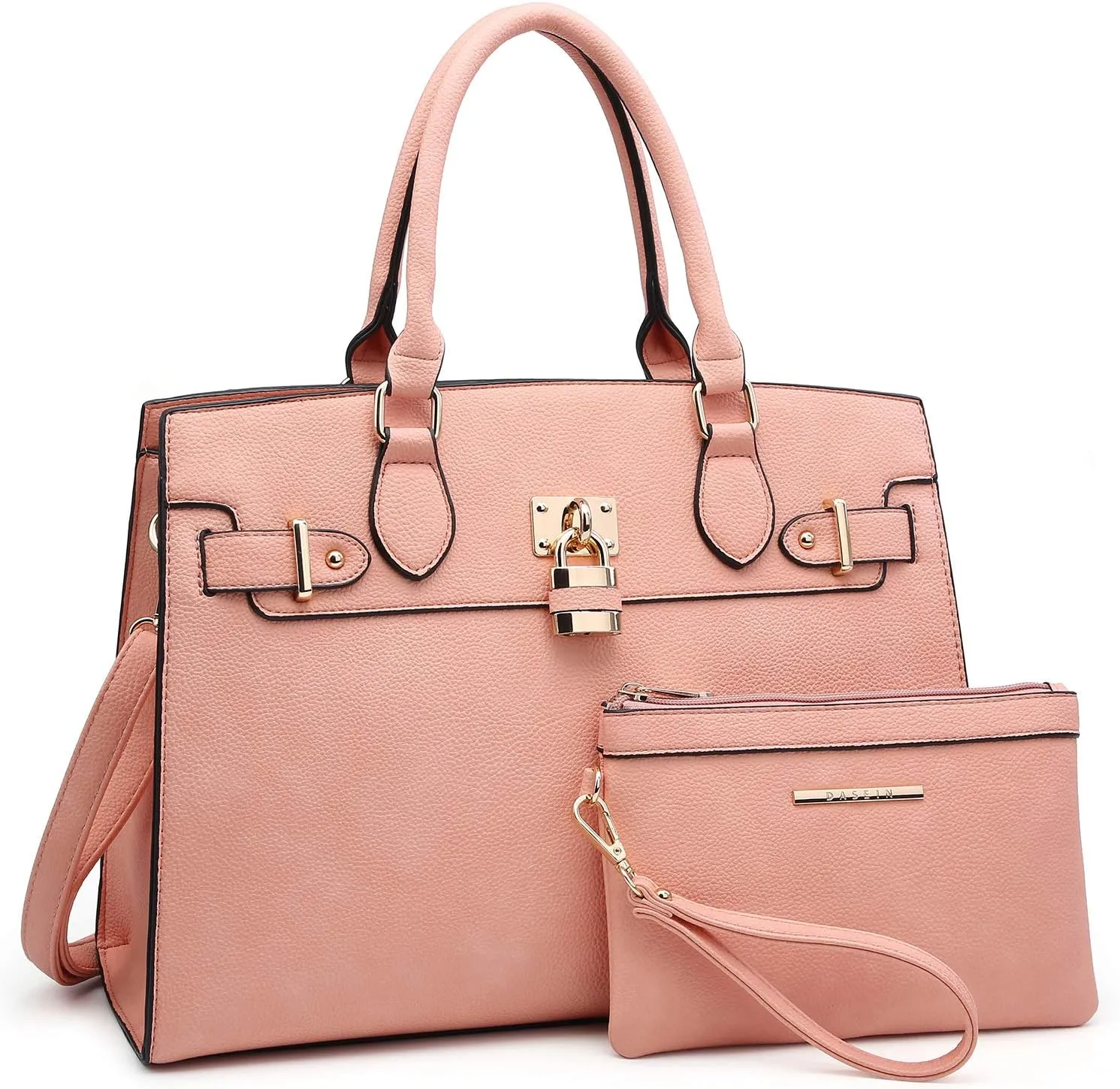 Dasein Women Handbags and Purses Ladies Shoulder Bag Top Handle Satchel Tote Work Bag with Matching Clutch