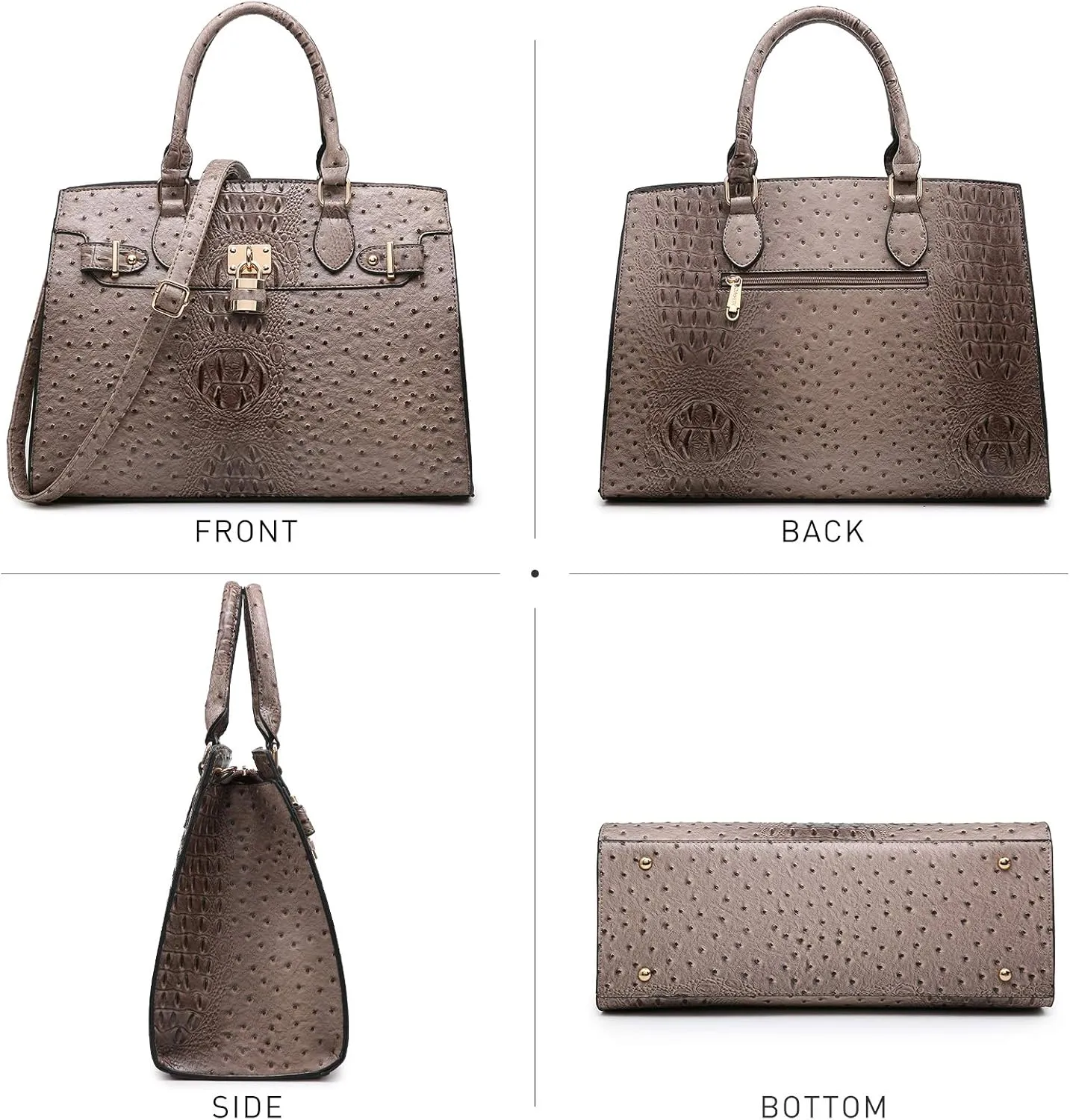 Dasein Women Handbags and Purses Ladies Shoulder Bag Top Handle Satchel Tote Work Bag with Matching Clutch