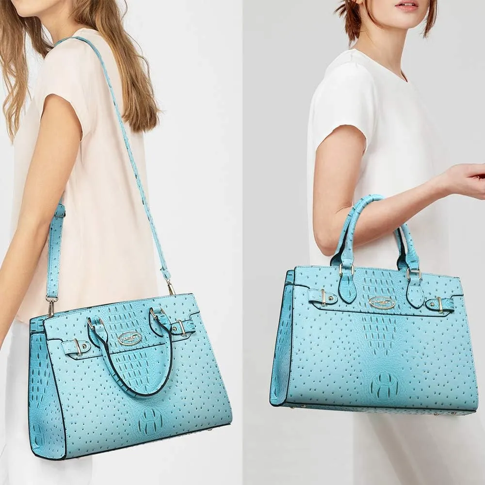 Dasein Women Handbags and Purses Ladies Shoulder Bag Top Handle Satchel Tote Work Bag with Matching Clutch