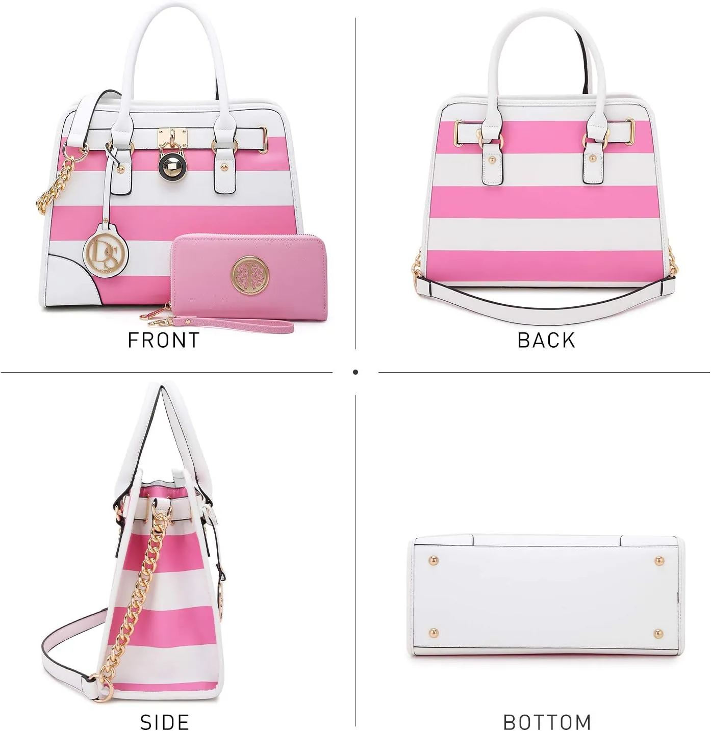 Dasein Women Handbags Top Handle Satchel Purse Shoulder Bag Hobo Bag Work Bag Set 2pcs