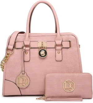 Dasein Women Handbags Top Handle Satchel Purse Shoulder Bag Hobo Bag Work Bag Set 2pcs