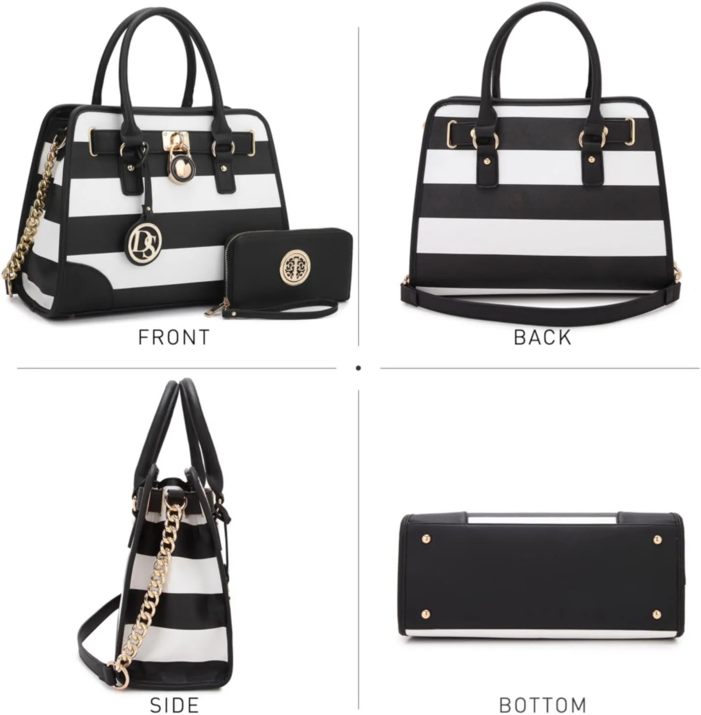 Dasein Women Handbags Top Handle Satchel Purse Shoulder Bag Hobo Bag Work Bag Set 2pcs