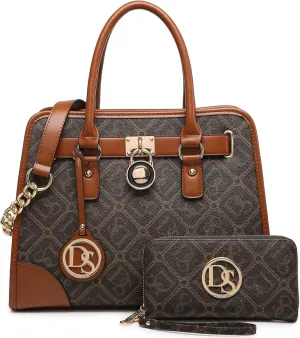 Dasein Women Handbags Top Handle Satchel Purse Shoulder Bag Hobo Bag Work Bag Set 2pcs