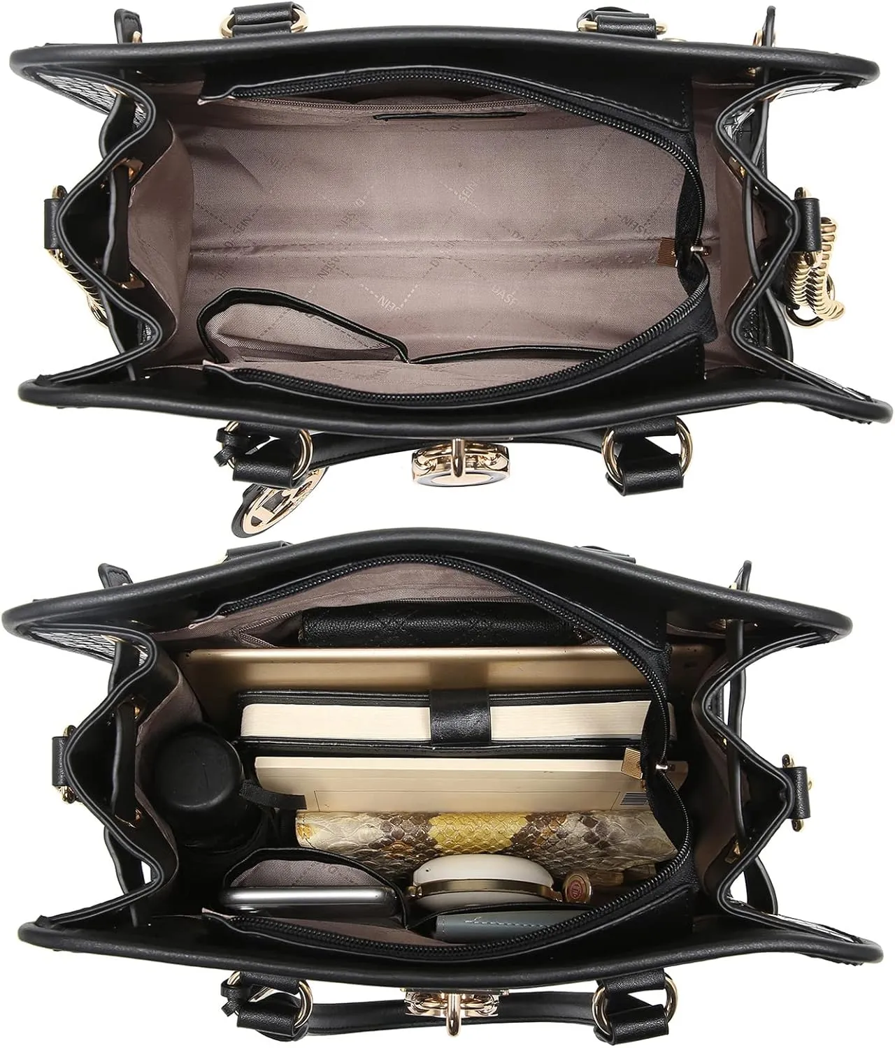 Dasein Women Handbags Top Handle Satchel Purse Shoulder Bag Hobo Bag Work Bag Set 2pcs