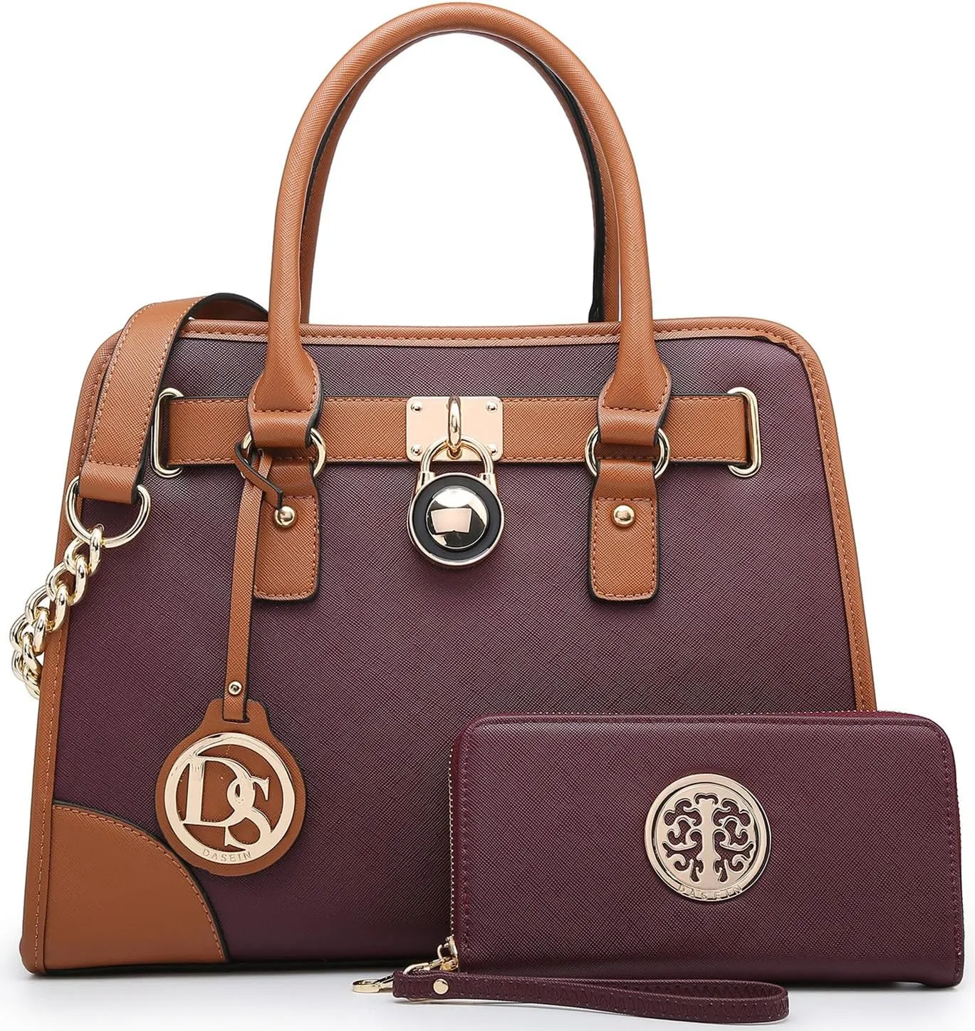 Dasein Women Handbags Top Handle Satchel Purse Shoulder Bag Hobo Bag Work Bag Set 2pcs