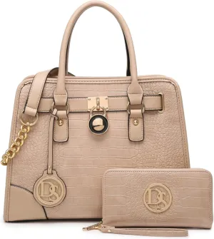 Dasein Women Handbags Top Handle Satchel Purse Shoulder Bag Hobo Bag Work Bag Set 2pcs