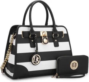 Dasein Women Handbags Top Handle Satchel Purse Shoulder Bag Hobo Bag Work Bag Set 2pcs