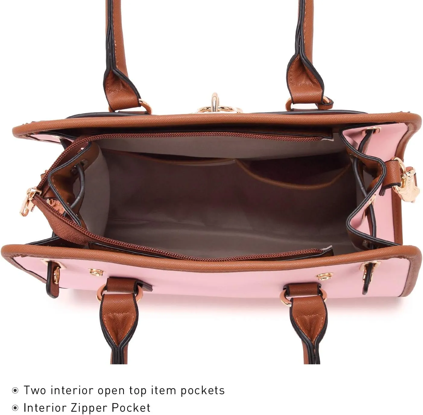 Dasein Women Handbags Top Handle Satchel Purse Shoulder Bag Hobo Bag Work Bag Set 2pcs