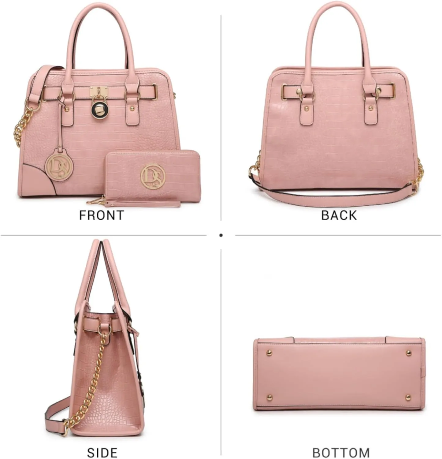 Dasein Women Handbags Top Handle Satchel Purse Shoulder Bag Hobo Bag Work Bag Set 2pcs