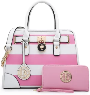 Dasein Women Handbags Top Handle Satchel Purse Shoulder Bag Hobo Bag Work Bag Set 2pcs