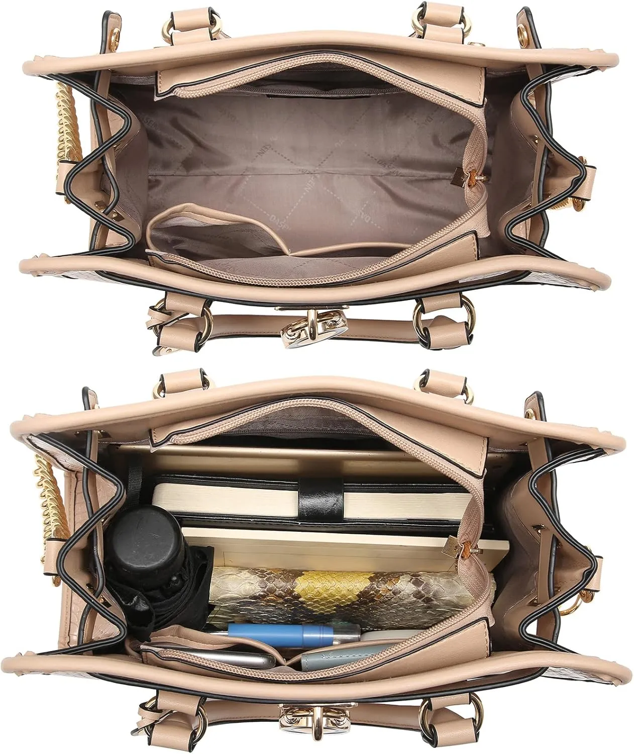 Dasein Women Handbags Top Handle Satchel Purse Shoulder Bag Hobo Bag Work Bag Set 2pcs