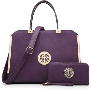 Dasein Women Purses and Handbags Top Handle Satchel Bags Large Shoulder Work Bag Tote with Wallet