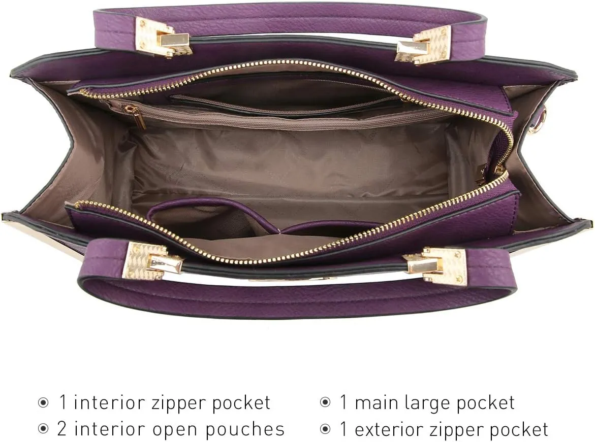 Dasein Women Purses and Handbags Top Handle Satchel Bags Large Shoulder Work Bag Tote with Wallet