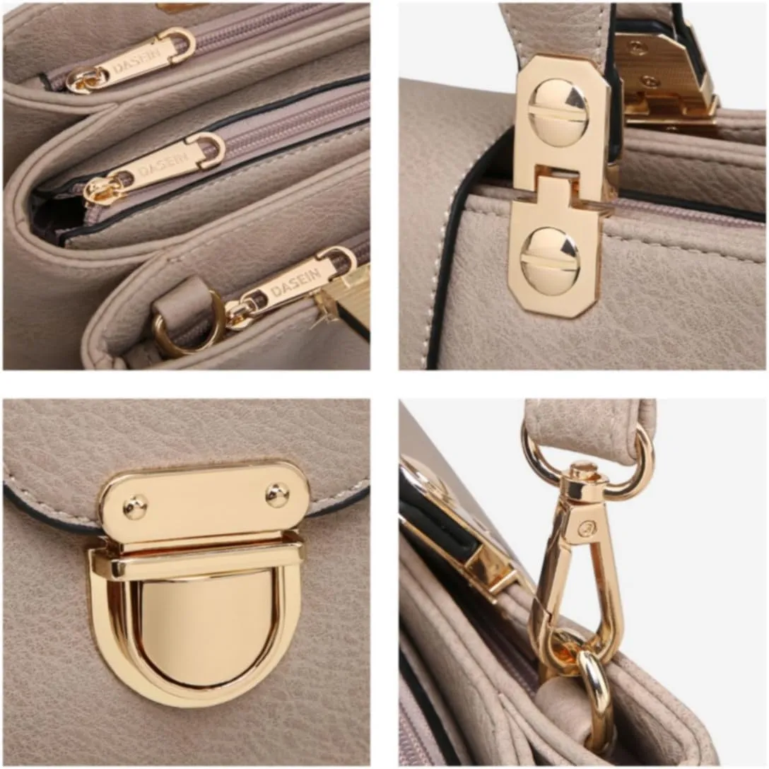 Dasein Women Satchel Handbags Top Handle Purse Medium Tote Bag Vegan Leather Shoulder Bag