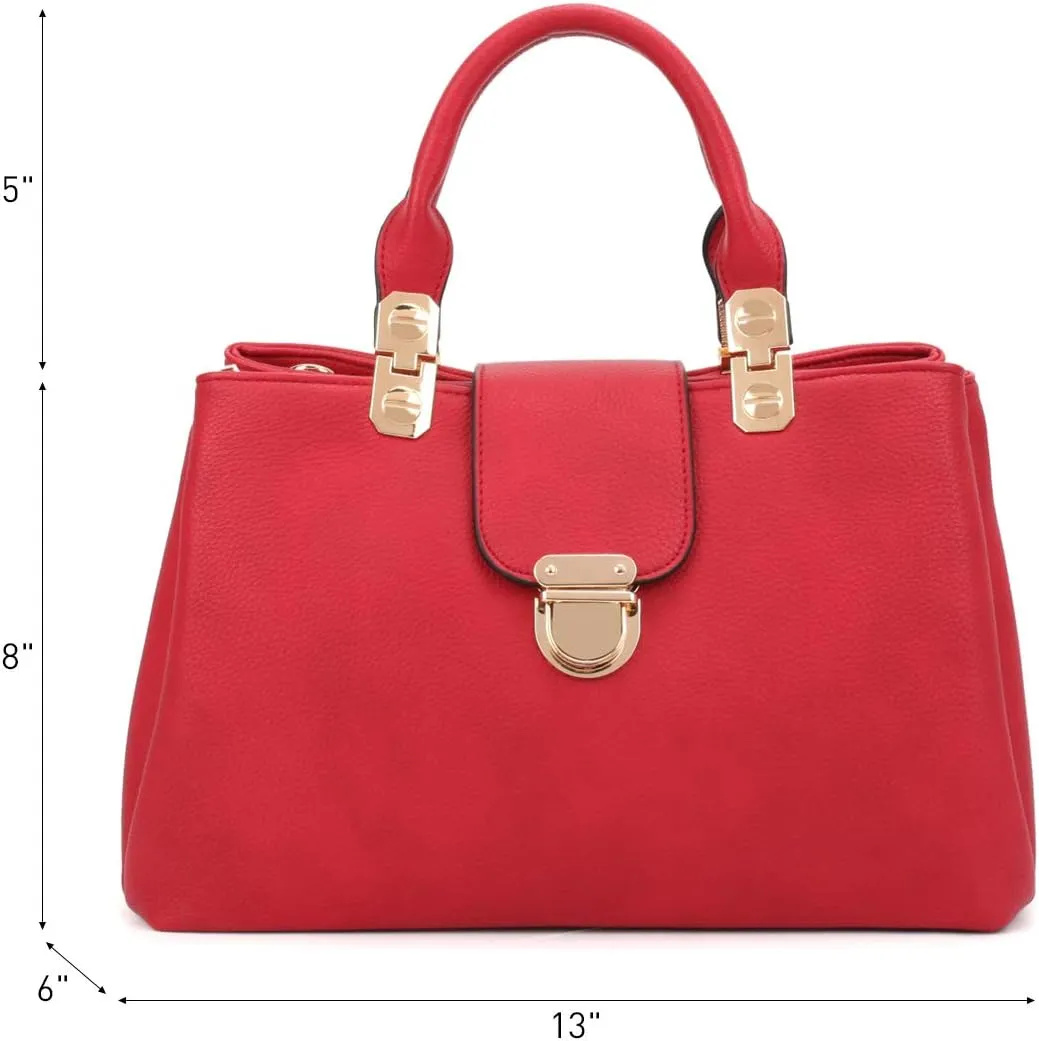 Dasein Women Satchel Handbags Top Handle Purse Medium Tote Bag Vegan Leather Shoulder Bag