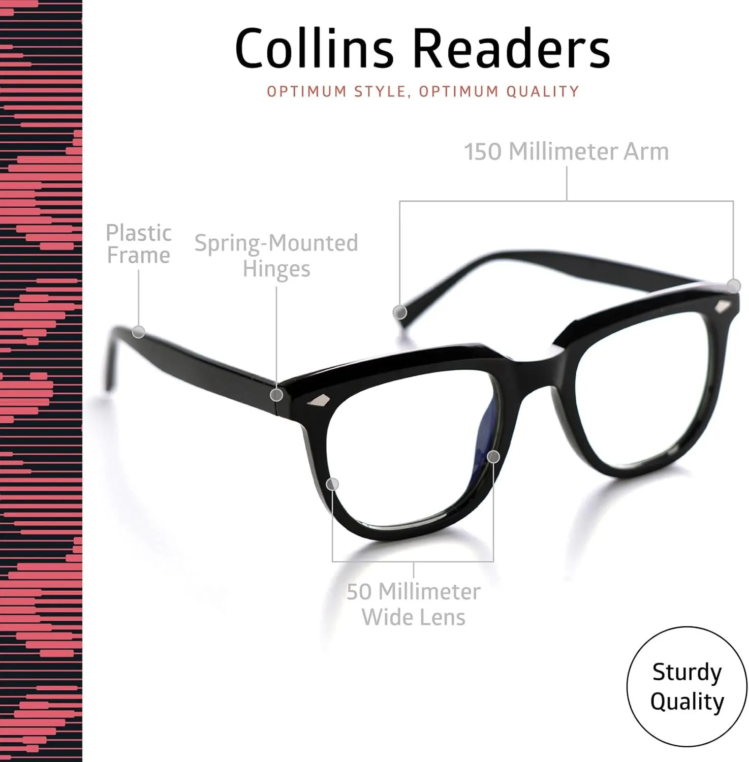 Daydream Readers Spring-Mounted Hinges Scratch-Resistant Lenses Round Frame Reading Glasses For Men and Women