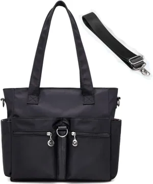 Dayfine Nylon Tote Bags for Women Waterproof Shoulder Bag Satchel Casual Handbags Lightweight Purse Multiple Pockets Bag