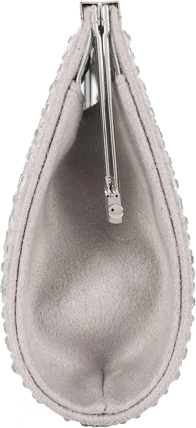 DEXMAY Crystal Clutch Purse for Women Rhinestone Frame Clutch Handbag for Party