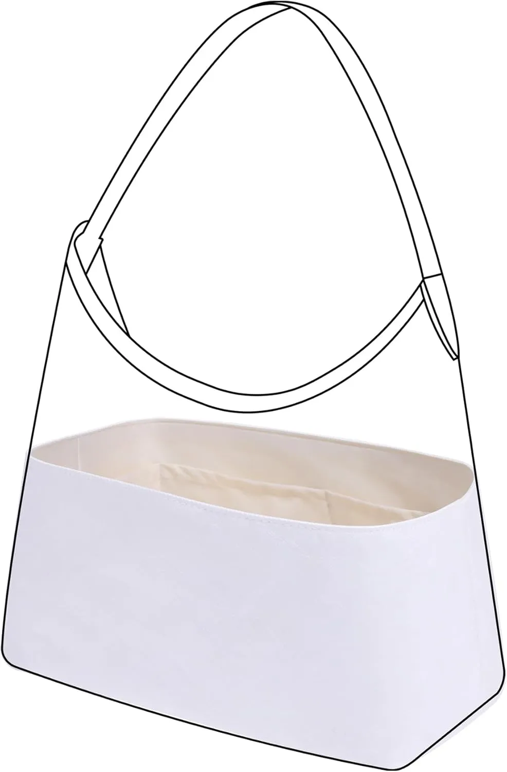 DGAZ Lightweight Purse Organizer Insert for Goyard Hobo Bag,silk and DupontPaper handbag inner for Luxury Bags(Craie,Hobo Bag)