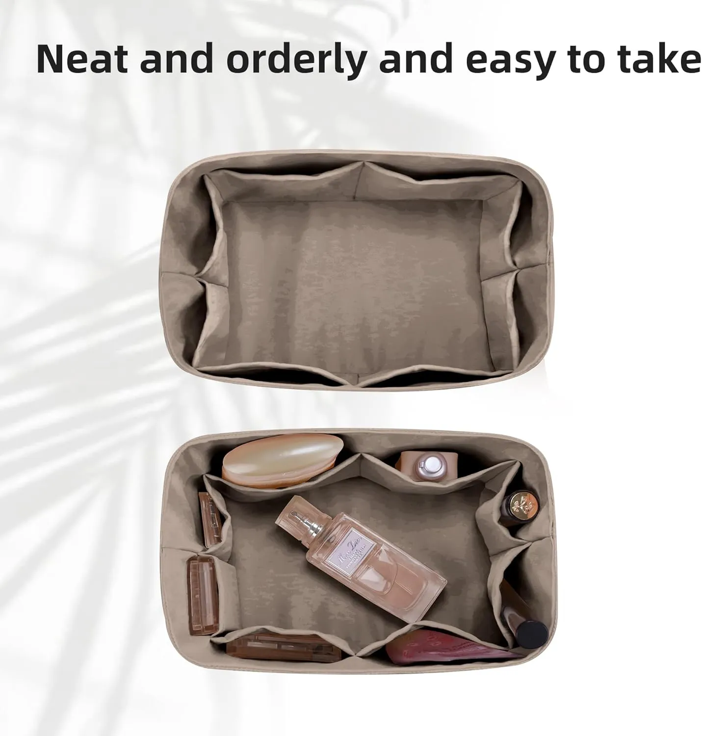 DGAZ Lightweight Purse Organizer Insert for Goyard Hobo Bag,silk and DupontPaper handbag inner for Luxury Bags(Etoupe grey,Hobo Bag)