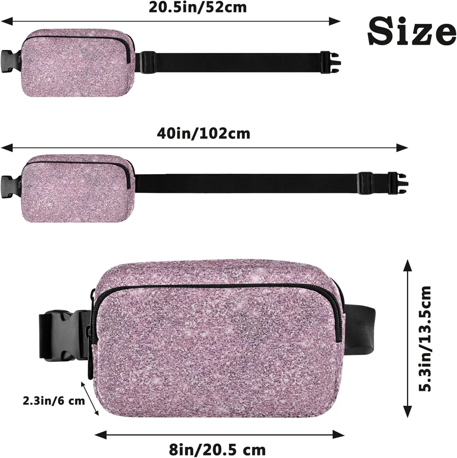 Digital Paper Fanny Pack for Women Hip Bag Belt Pouch Waterproof Flower Travel Waist Bag
