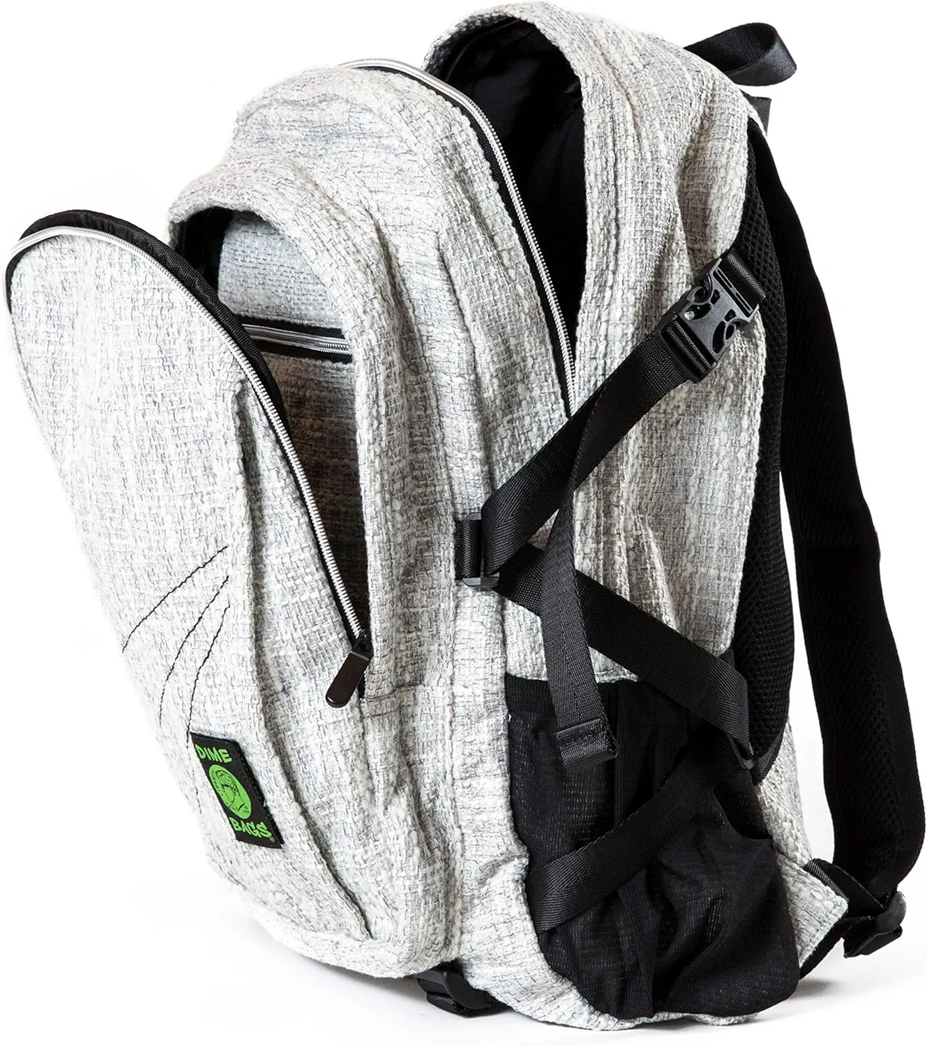 DIME BAGS - Classic Backpack - Backpack for All Genders - Includes & Airtight (Hemp Material, Grey)
