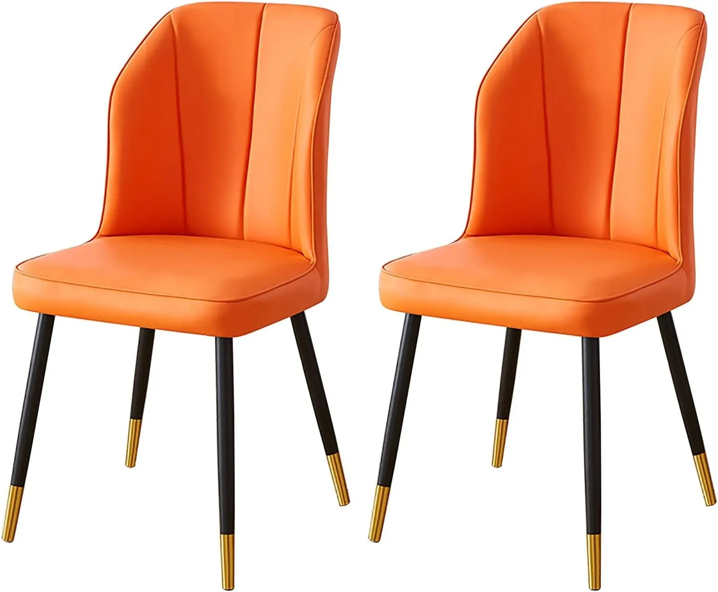 Dining Chair 2PCS Dining Chair, Nordic PU Upholstered Hotel/Restaurant Back Chair, Home Simple Iron Desk Chair (Color : C)