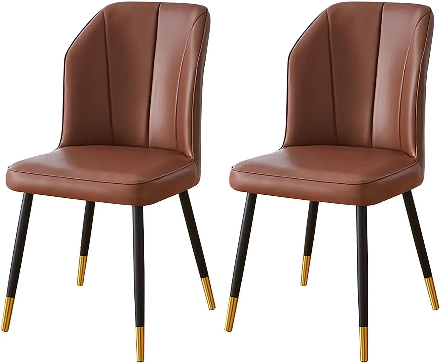 Dining Chair 2PCS Dining Chair, Nordic PU Upholstered Hotel/Restaurant Back Chair, Home Simple Iron Desk Chair (Color : D)