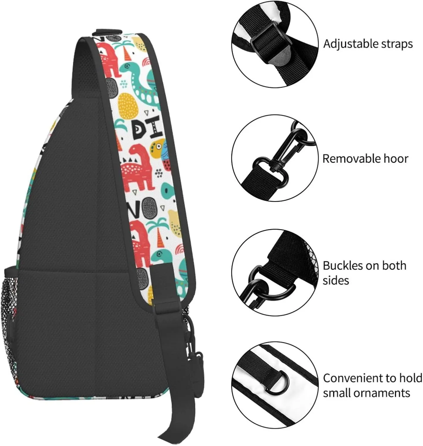 Dinosaurs With Palms Eggs Newborn Chest Sling Bag Crossbody Shoulder Backpack Bag Gym Cycling Travel Hiking Daypack Cross Bag