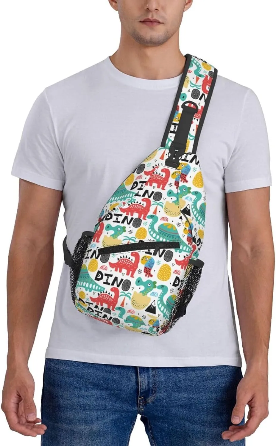 Dinosaurs With Palms Eggs Newborn Chest Sling Bag Crossbody Shoulder Backpack Bag Gym Cycling Travel Hiking Daypack Cross Bag