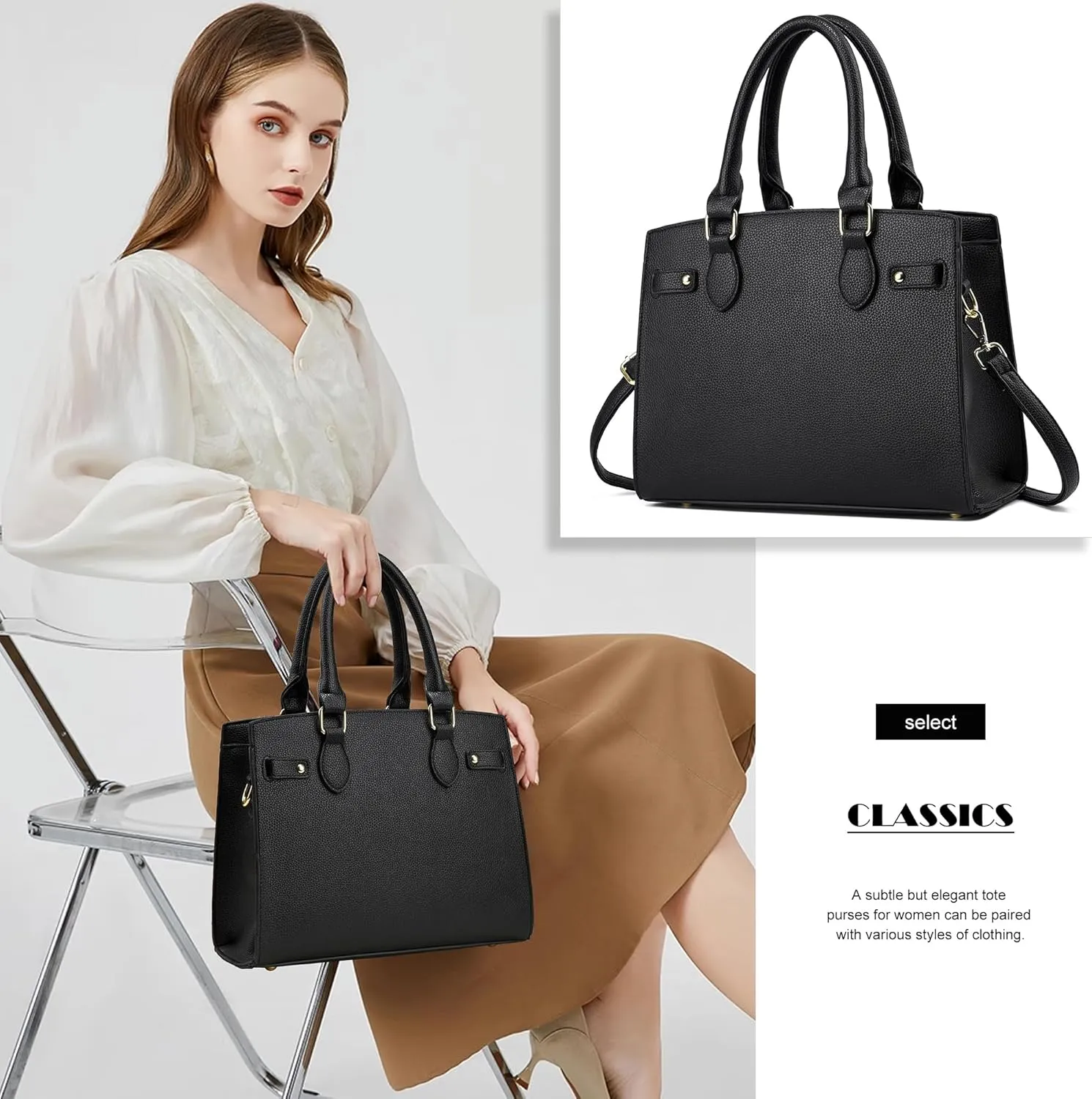 DMICXEL Tote Bag Crossbody Purses for Women Shoulder Handbag PU Leather Top Handle Satchel Bags