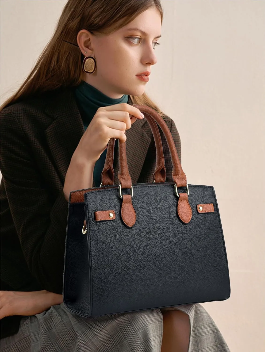 DMICXEL Tote Bag Crossbody Purses for Women Shoulder Handbag PU Leather Top Handle Satchel Bags