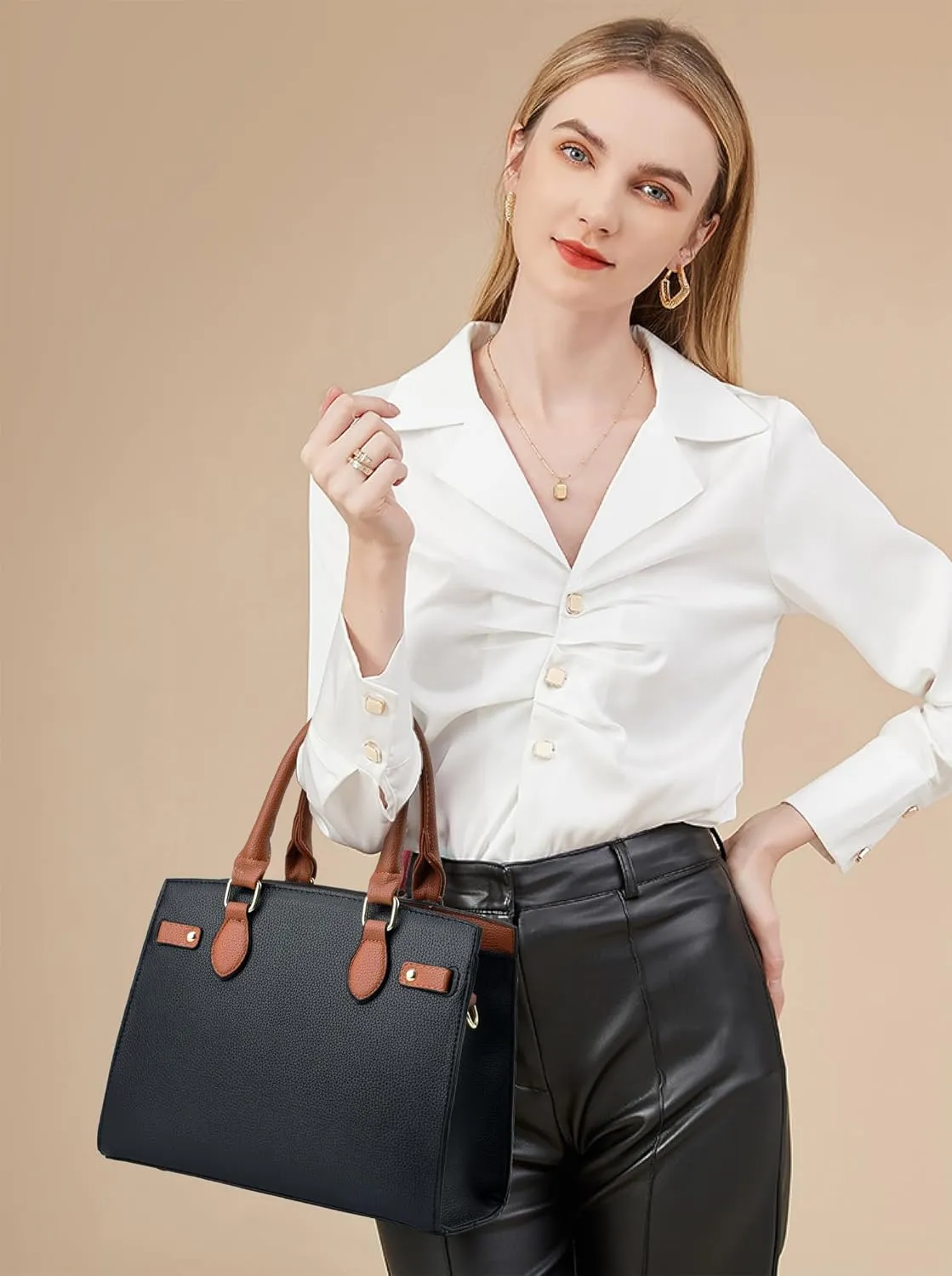 DMICXEL Tote Bag Crossbody Purses for Women Shoulder Handbag PU Leather Top Handle Satchel Bags