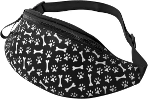 Dog Paw Print Fanny Pack for Women Men,Fashion Waist Pack Belt Bag Crossbody Bag for Traveling Casual Running Cycling