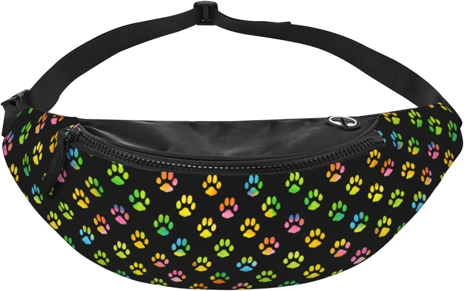 Dog Paw Print Fanny Pack for Women Men,Fashion Waist Pack Belt Bag Crossbody Bag for Traveling Casual Running Cycling