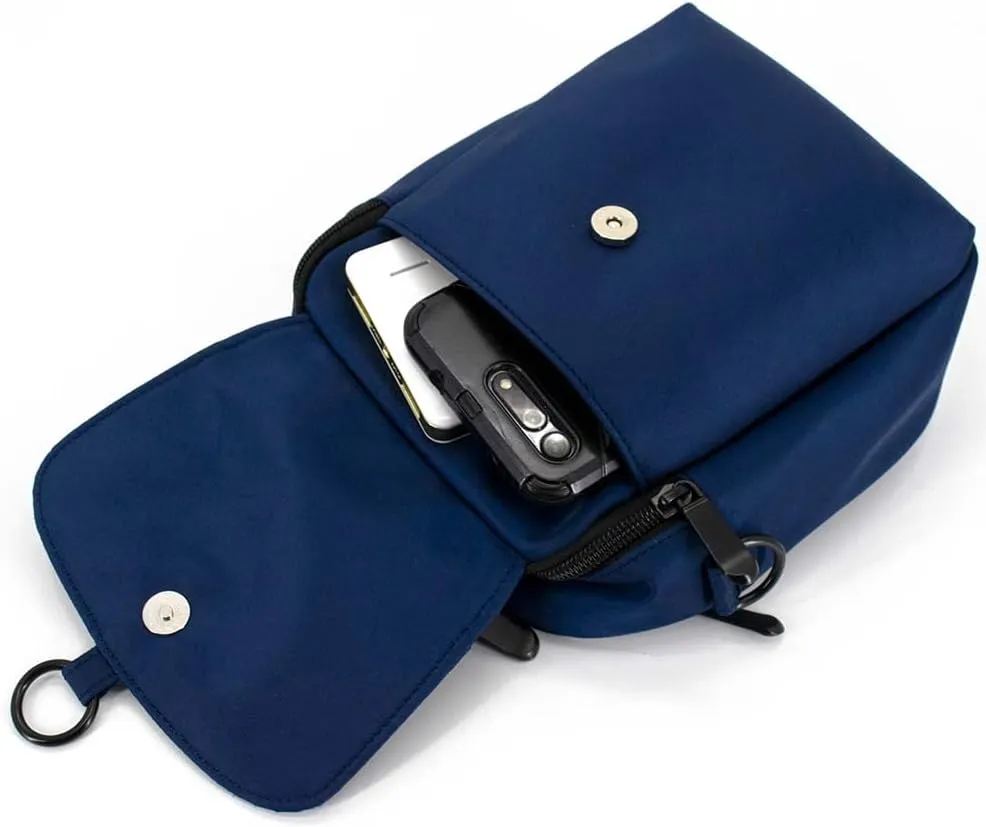 Dog Walking Bag Crossbody Waterproof & Lightweight Treat Pouch for Pet Training, Puppy Treat Tote, Dog Mom Purse (Navy Blue 1.0)