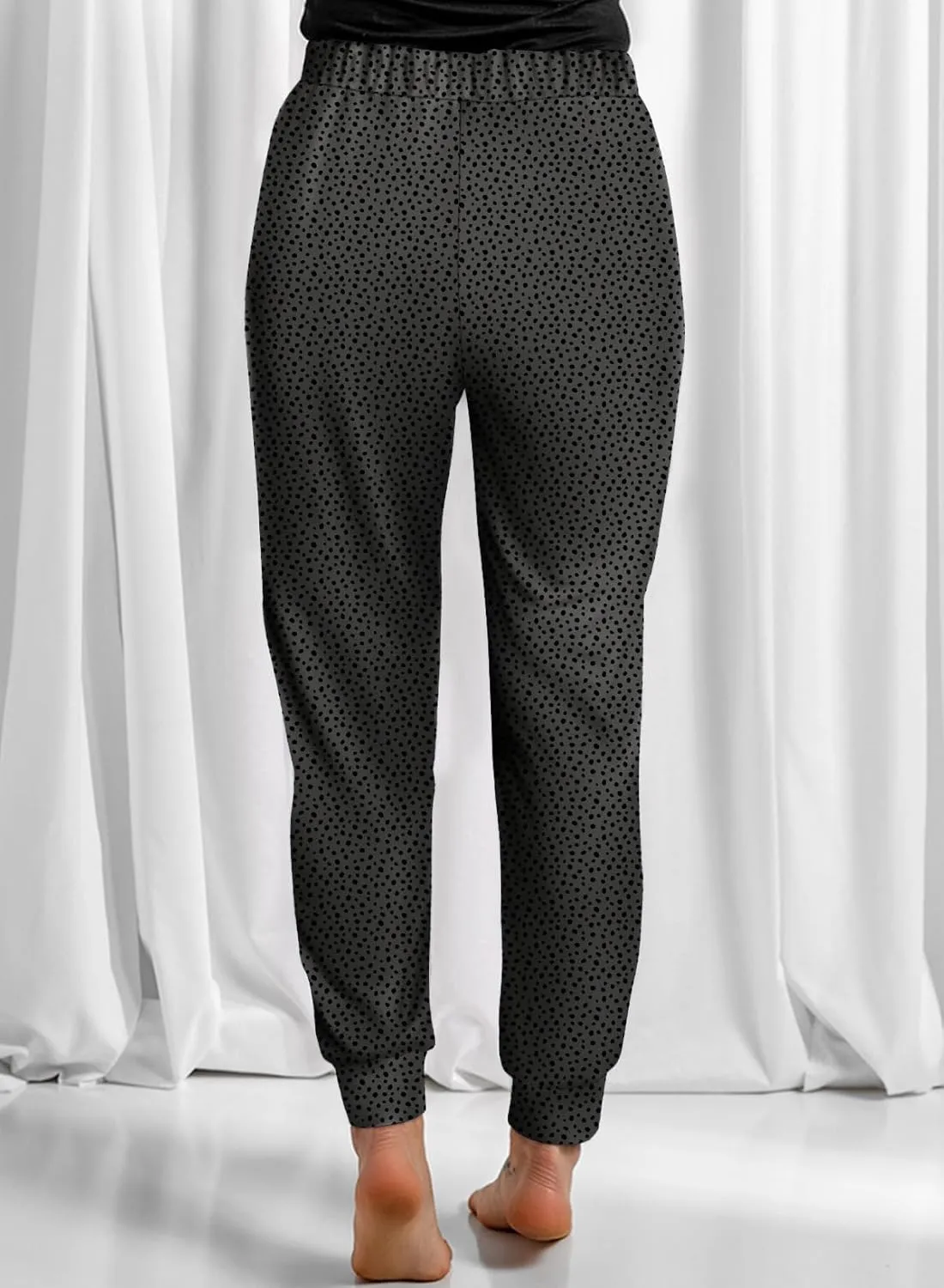 Dokotoo Womens 2023 Soft Casual Drawstring Tie Elastic Waist Loose Jogger Pants with Pockets