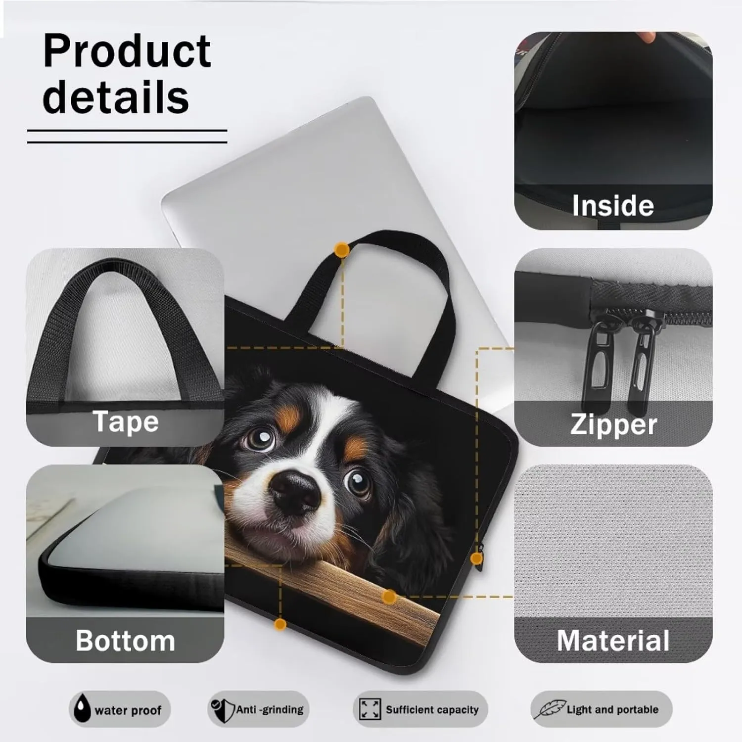 Dolyues Laptop Carrying Case for Adult Travel Workout Water-Resistant Laptop Bag Five Size Suit for Most Laptop