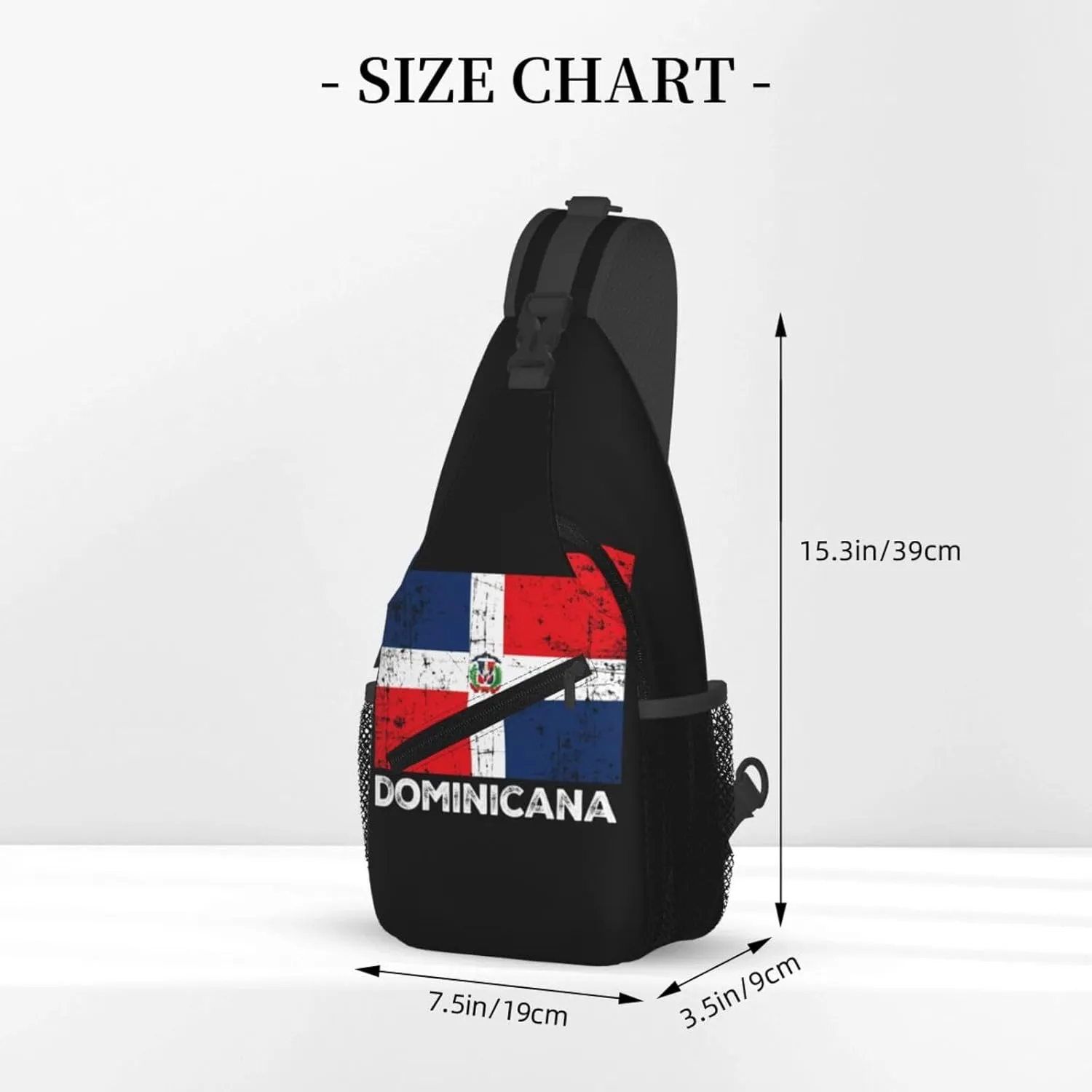 Dominicana Dominican Republic Flag Crossbody Bag Cross Chest Bag Adjustable Sling Backpack Sports Gym Shoulder Bags Travel Cycling Daypack Diagonally Casual Rucksack