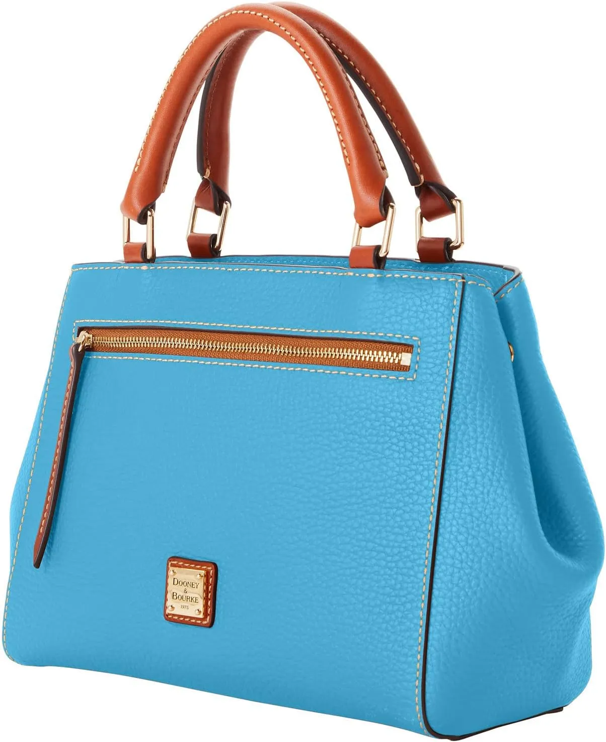 Dooney & Bourke Designer Handbags for Women, Pebble Grain Leather Small Satchel Bag with Crossbody Strap