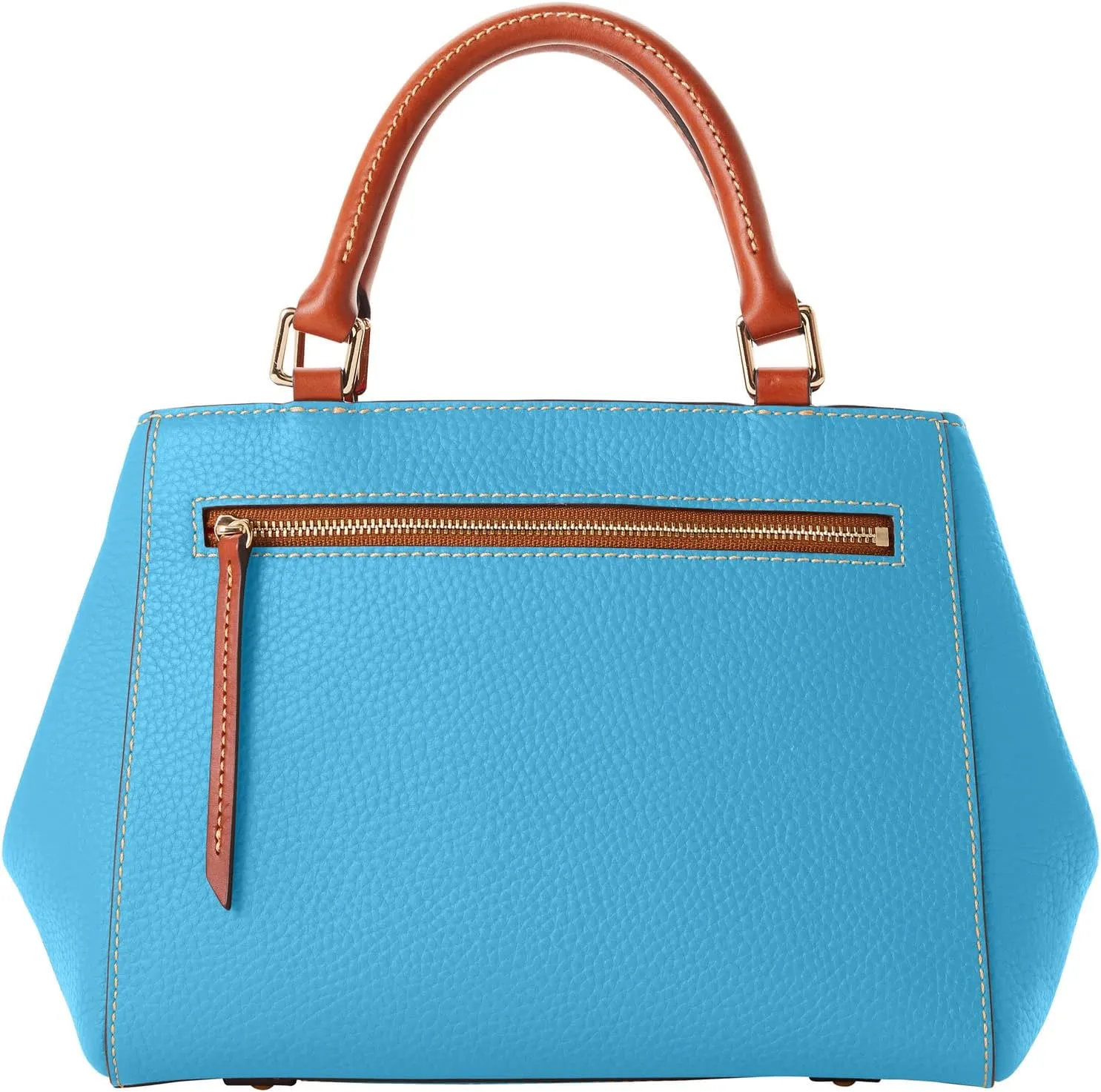 Dooney & Bourke Designer Handbags for Women, Pebble Grain Leather Small Satchel Bag with Crossbody Strap
