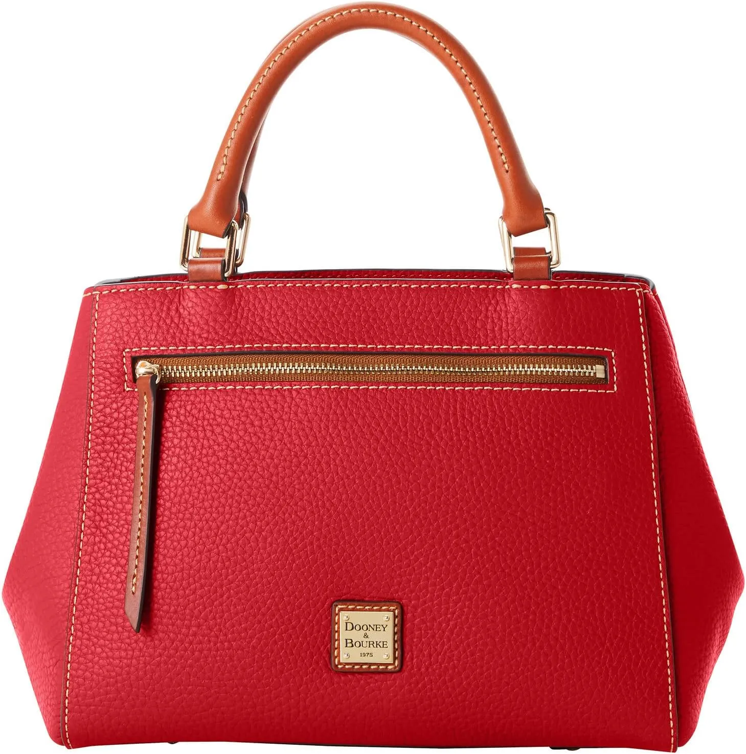 Dooney & Bourke Designer Handbags for Women, Pebble Grain Leather Small Satchel Bag with Crossbody Strap
