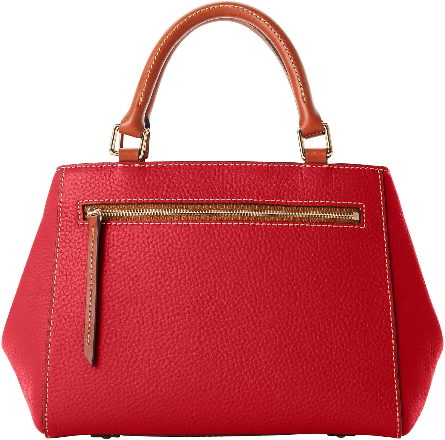 Dooney & Bourke Designer Handbags for Women, Pebble Grain Leather Small Satchel Bag with Crossbody Strap