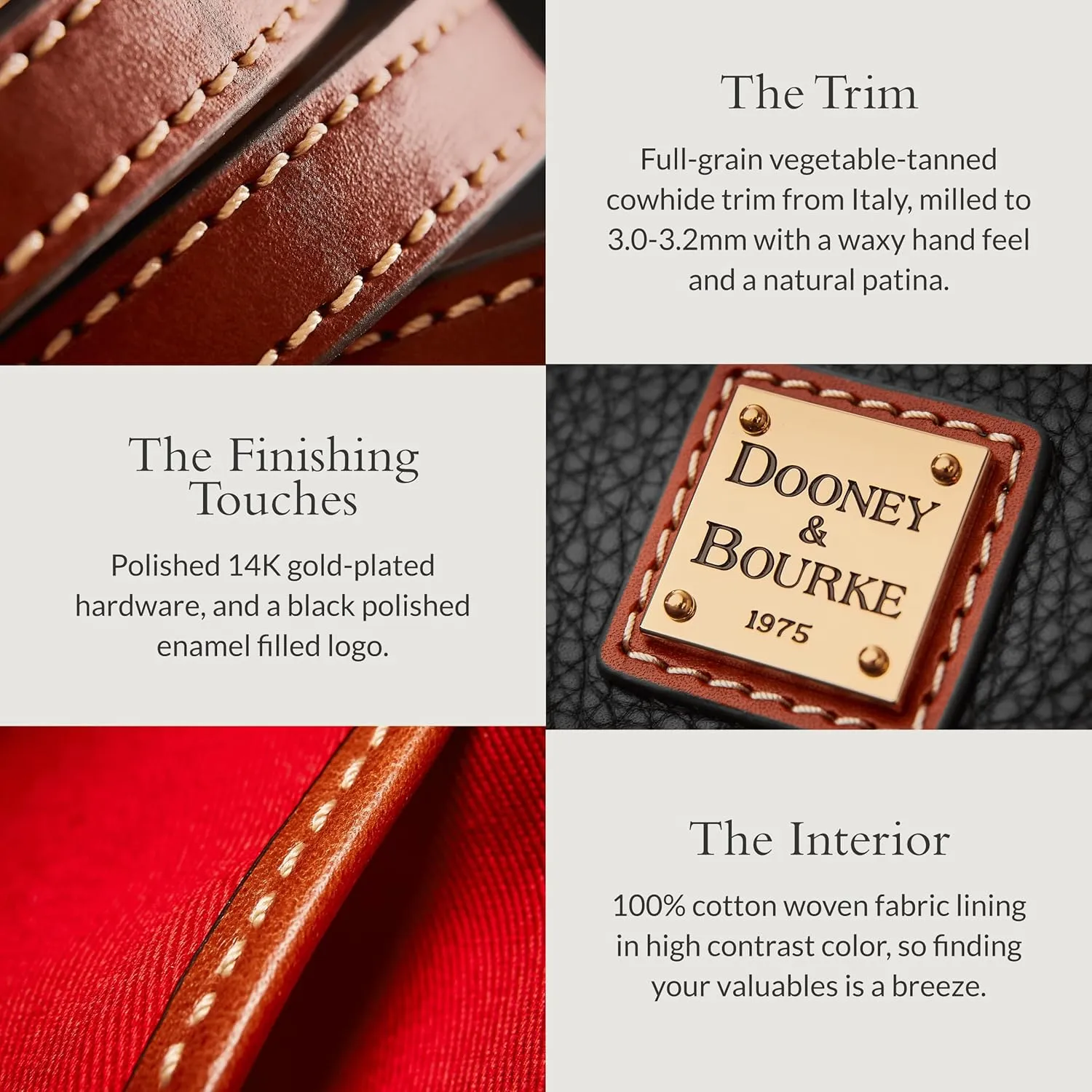 Dooney & Bourke Designer Handbags for Women, Pebble Grain Leather Small Satchel Bag with Crossbody Strap