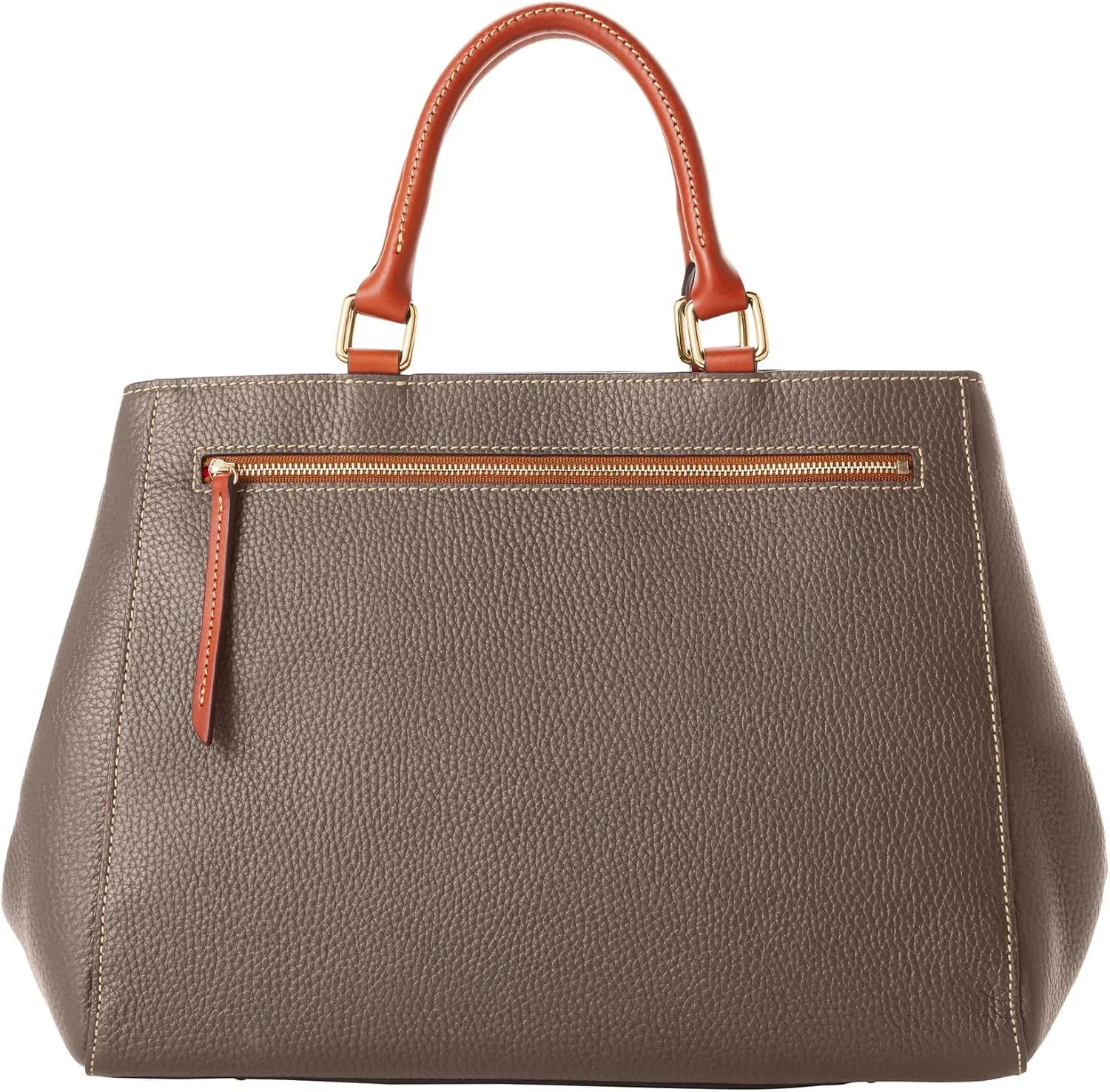 Dooney & Bourke Satchel Bags for Women, Pebble Grain Leather Zip Satchel Handbag with Crossbody Strap